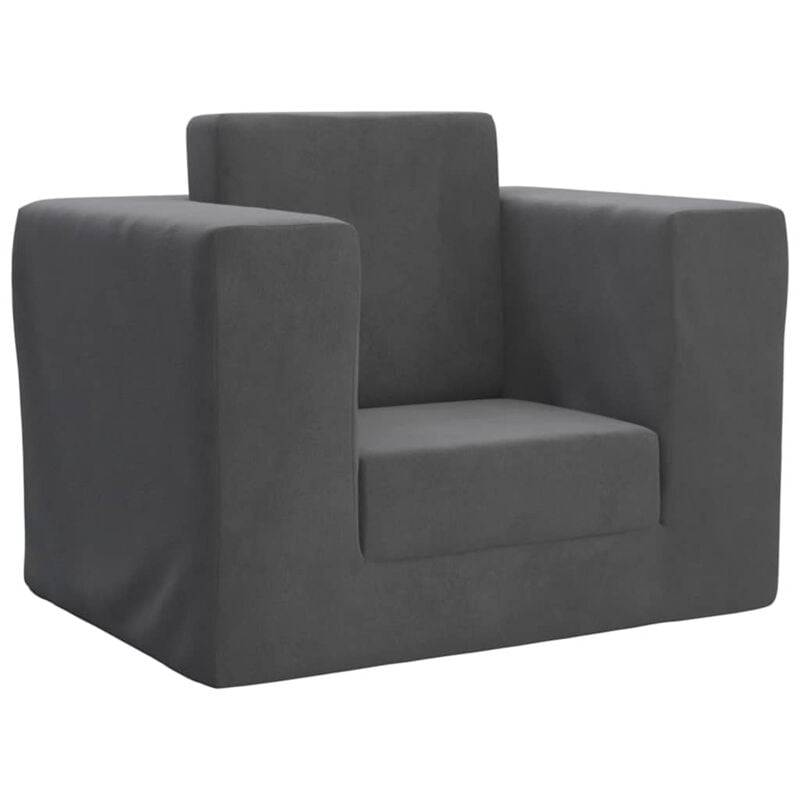 foto del prodotto divano letto per bambini antracite in morbido peluche vidaxl