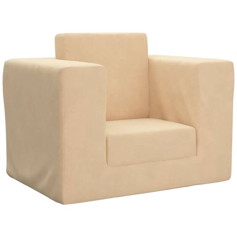 foto del prodotto divano letto per bambini crema in morbido peluche vidaxl