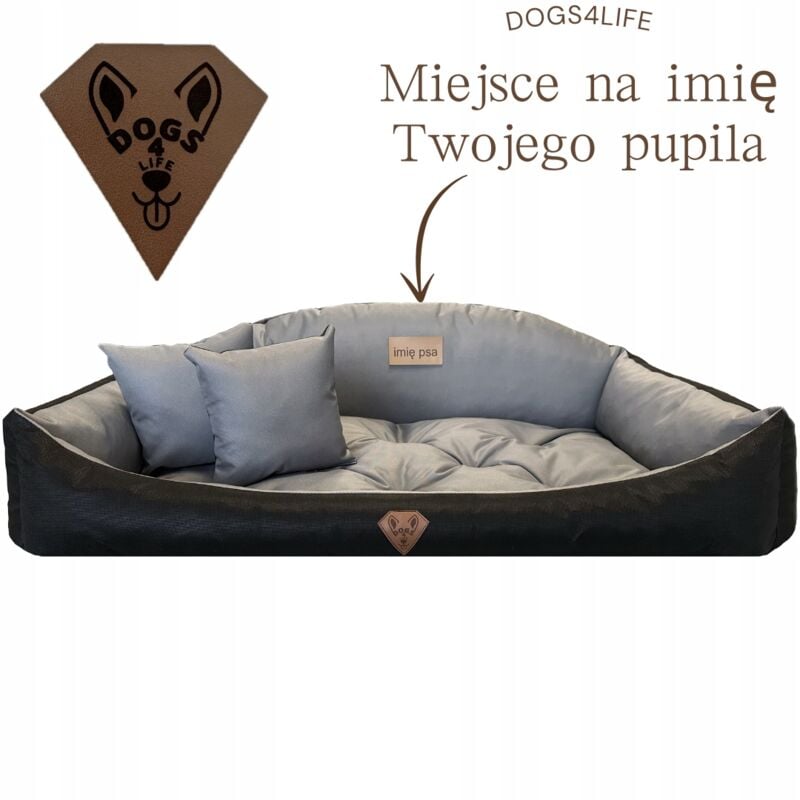 foto del prodotto divano letto per cani box 115 x 95 dogs4life nome del cane personalizzato