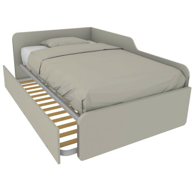 foto del prodotto divano letto piazza e mezza 120x190 con spalliera e secondo letto estraibile ecru cappuccino