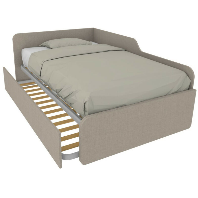 foto del prodotto divano letto piazza e mezza 120x190 con spalliera e secondo letto estraibile effetto tessuto