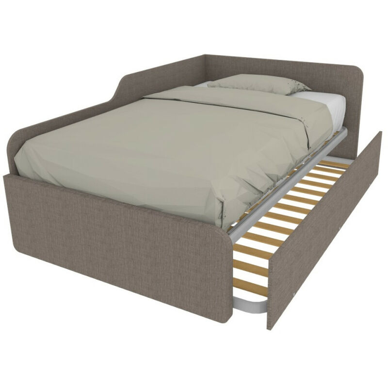 foto del prodotto divano letto piazza e mezza 120x190 con spalliera e secondo letto estraibile grigio fumo