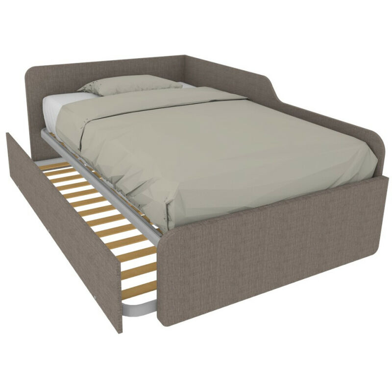 foto del prodotto divano letto piazza e mezza 120x190 con spalliera e secondo letto estraibile grigio fumo