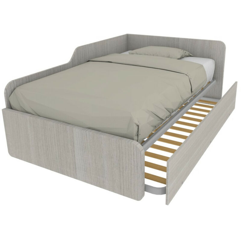 foto del prodotto divano letto piazza e mezza 120x190 con spalliera e secondo letto estraibile rovere rock