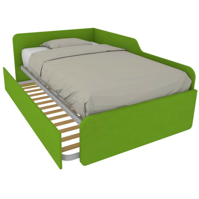 foto del prodotto divano letto piazza e mezza 120x190 con spalliera e secondo letto estraibile - verde mela
