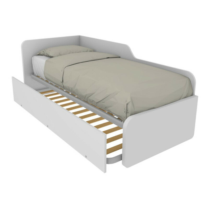 foto del prodotto divano letto sagomato 80x190 con letto estraibile e sollevabile bianco