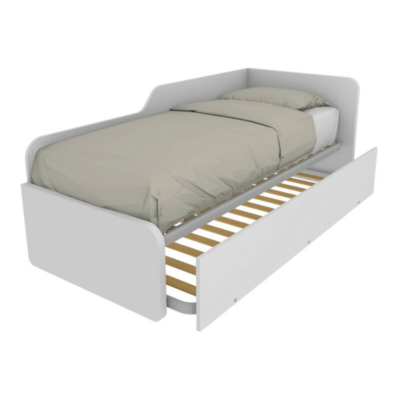 foto del prodotto divano letto sagomato 80x190 con letto estraibile e sollevabile bianco