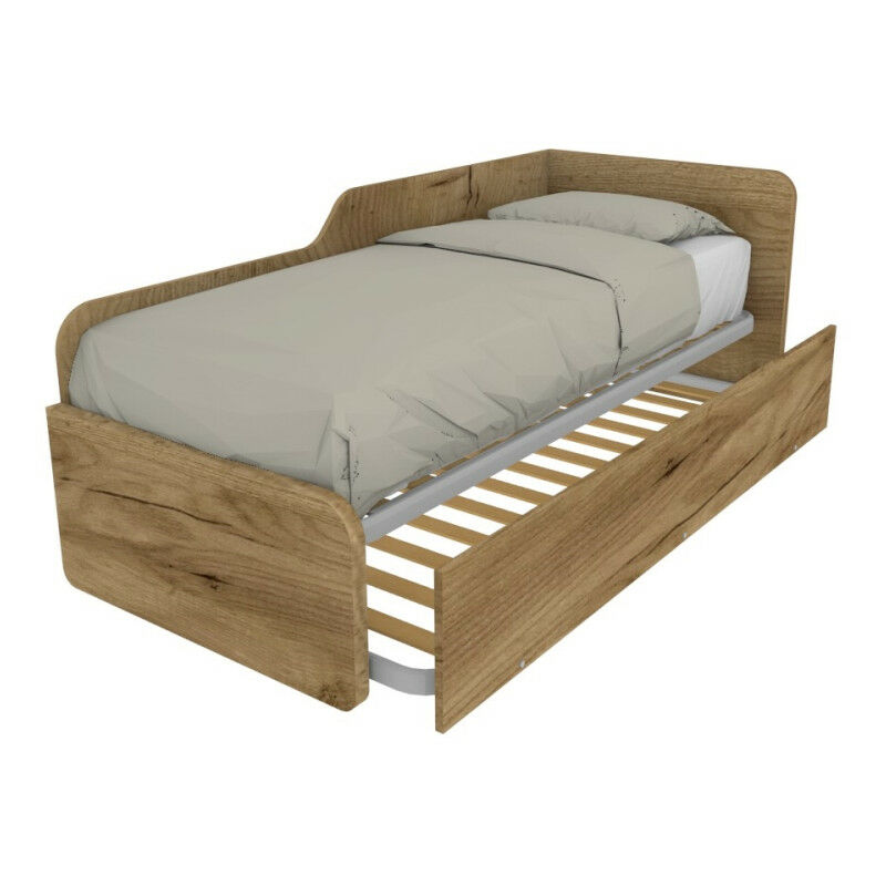 foto del prodotto divano letto sagomato 80x190 con letto estraibile e sollevabile quercia