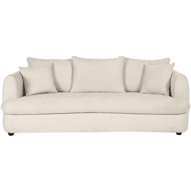 foto del prodotto divano letto sfoderabile 3-4 posti forma a fagiolo in tessuto effetto velluto beige chiaro sacha