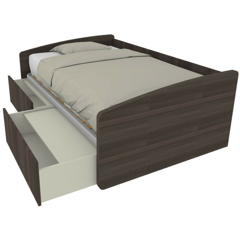 foto del prodotto divano letto singolo 120x190 con cassetti ideale per camerette olmo jerez scuro