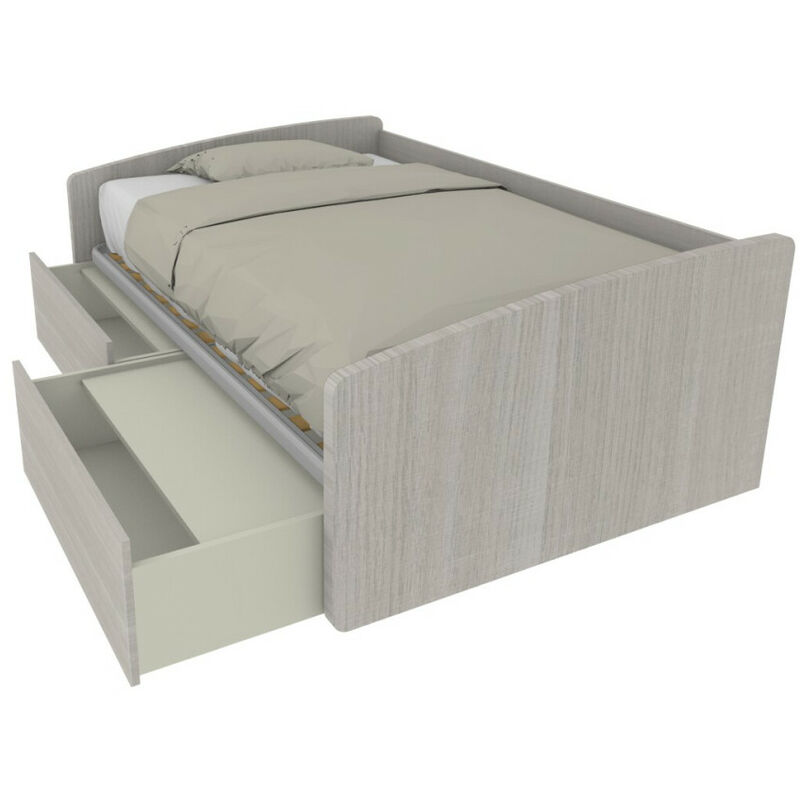 foto del prodotto divano letto singolo 120x190 con cassetti ideale per camerette rovere rock