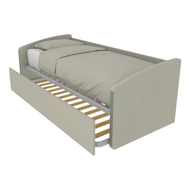foto del prodotto divano letto singolo con secondo letto estraibile design funzionale ecru cappuccino