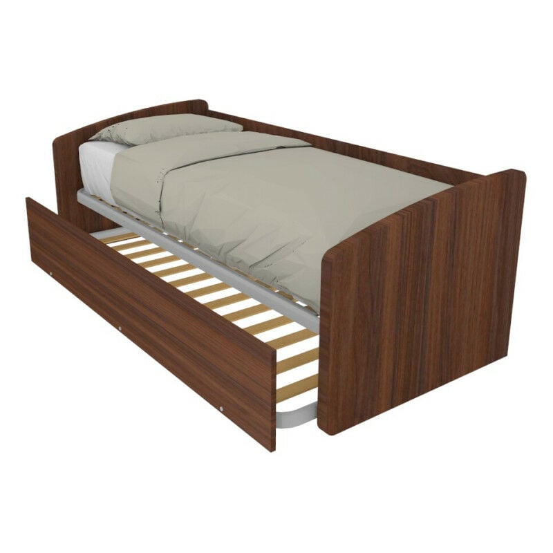 foto del prodotto divano letto singolo con secondo letto estraibile design funzionale noce canaletto