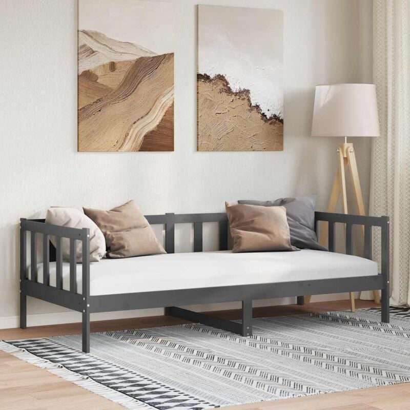foto del prodotto divano letto singolo in legno ideale per salotto disponibili vari colori colore grigio