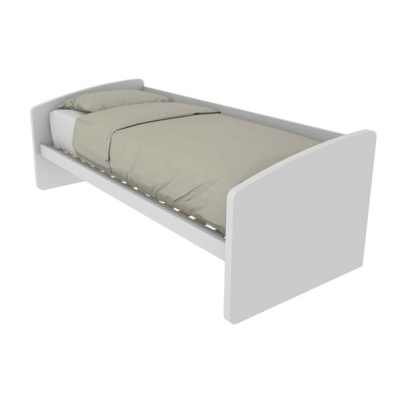 foto del prodotto divano letto singolo italiano con rete a doghe in faggio 80x190 cm bianco
