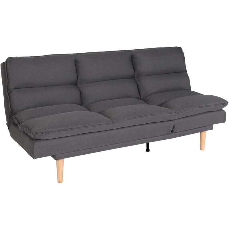 foto del prodotto divano letto sof reclinabile schienale regolabile hhg 368 tessuto grigio scuro