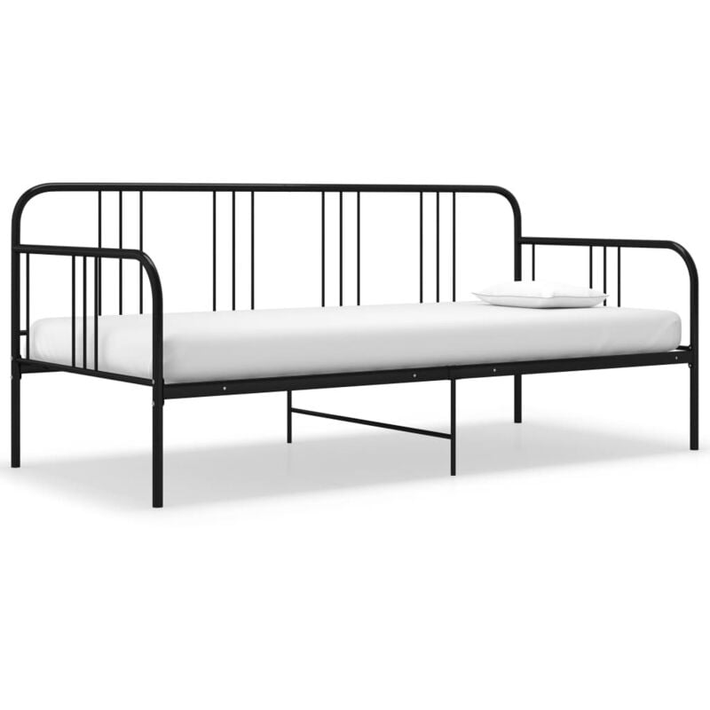 foto del prodotto divano letto telaio nero in metallo 90x200 cm vidaxl