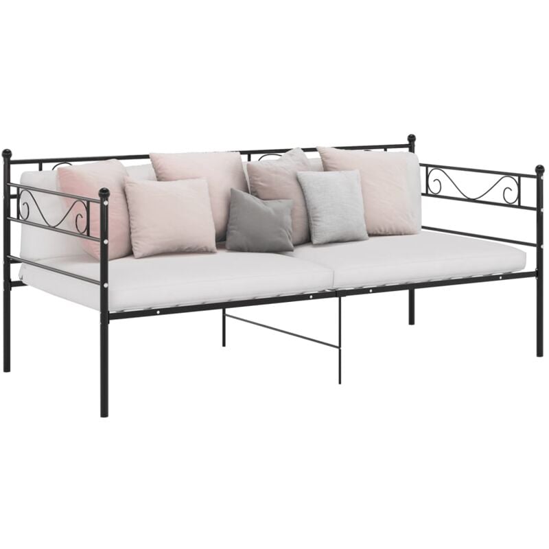 foto del prodotto divano letto telaio nero in metallo 90x200 cm vidaxl