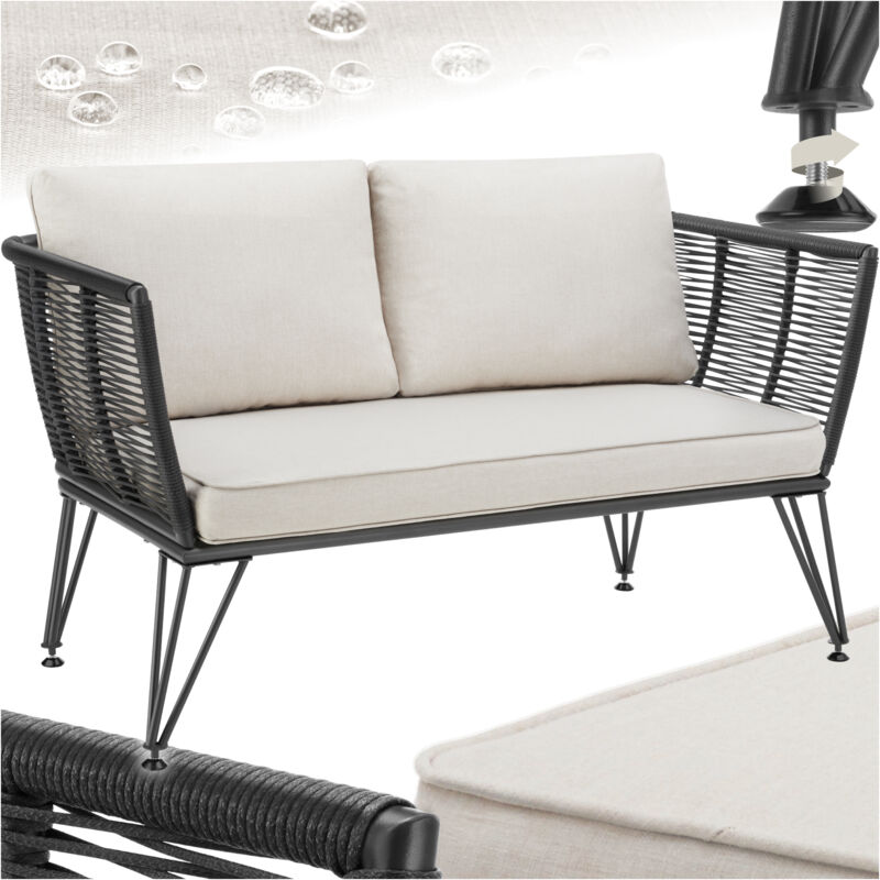foto del prodotto divano lounge da giardino sundo con design a corda con polyrattan divano da giardino, divano lounge, mobili da giardino