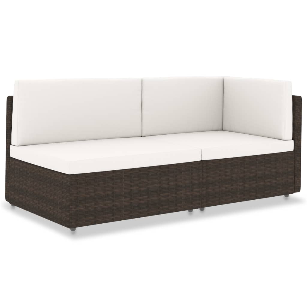 foto del prodotto divano modulare a 2 posti in polyrattan marrone cod mxl 74799