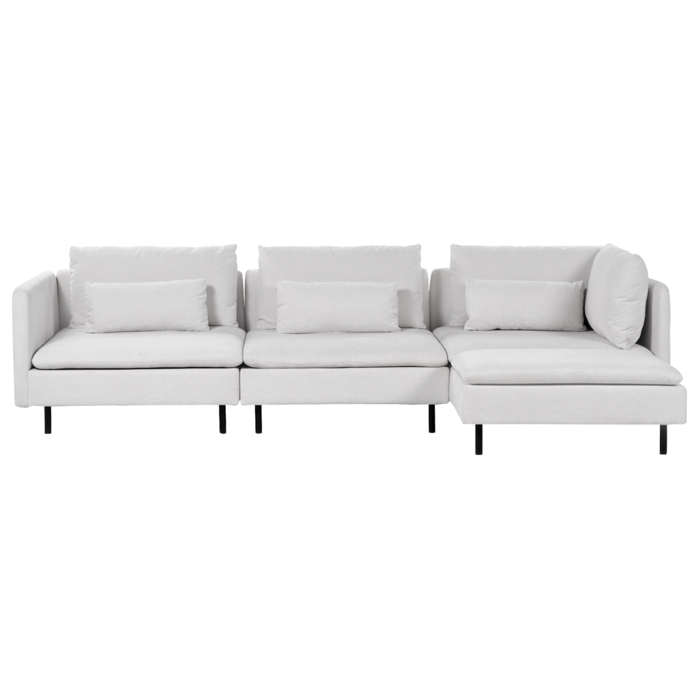 foto del prodotto divano modulare ad angolo sinistro divano componibile a 3 posti in velluto a coste beige chiaro soggiorno di design moderno