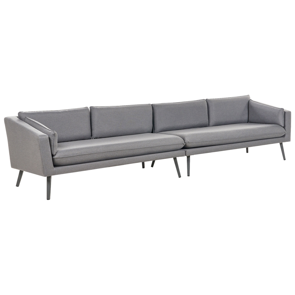foto del prodotto divano modulare da esterno grigio poliestere rivestito 4 posti divano da giardino resistente all 39 acqua uv design moderno