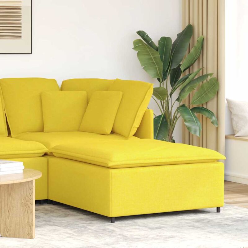 foto del prodotto divano modulare poggiapiedi modulo giallo chiaro 100x100x48 cm vidaxl