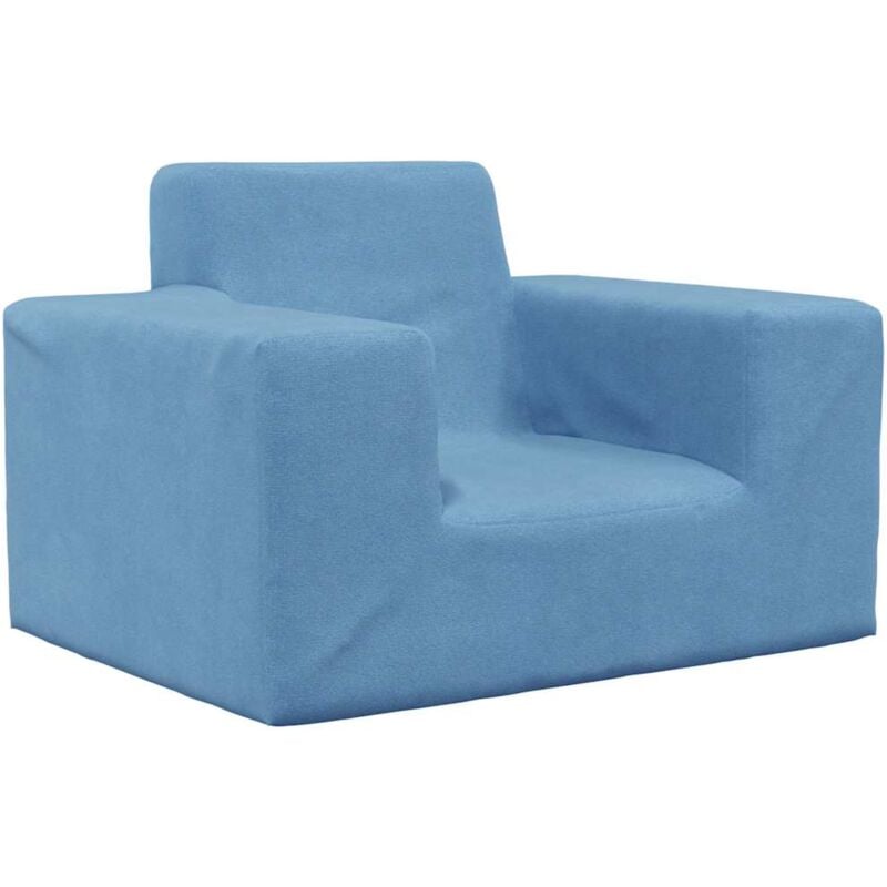foto del prodotto divano per bambini blu in morbido peluche vidaxl