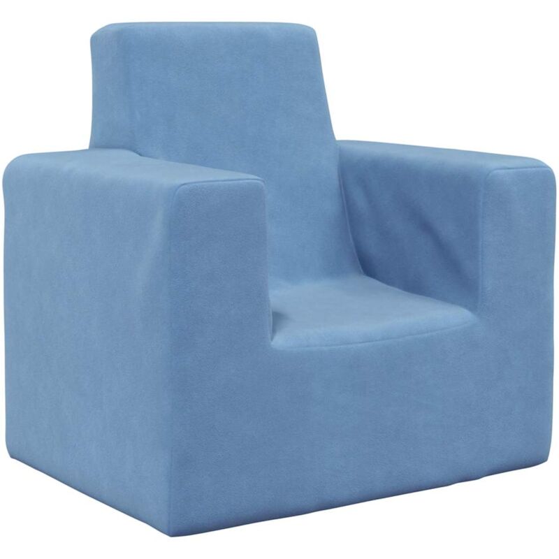 foto del prodotto divano per bambini blu in morbido peluche vidaxl