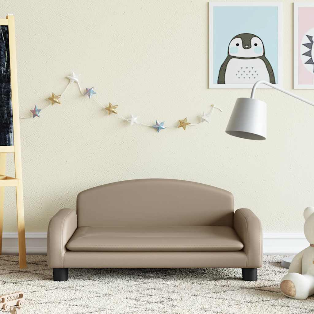 foto del prodotto divano per bambini cappuccino 70x45x30 cm in similpelle