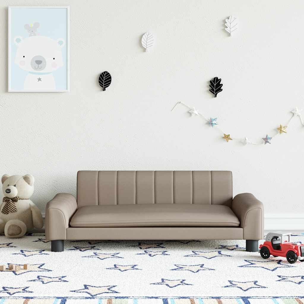 foto del prodotto divano per bambini cappuccino 90x53x30 cm in similpelle