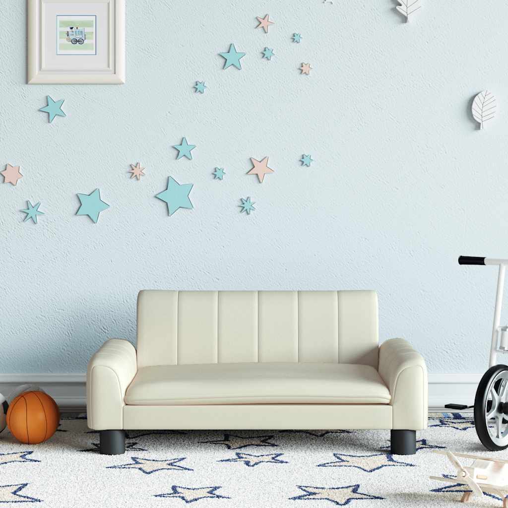 foto del prodotto divano per bambini crema 70x45x30 cm in similpelle