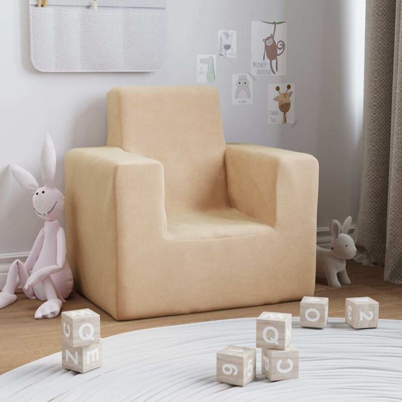 foto del prodotto divano per bambini crema in morbido peluche vidaxl