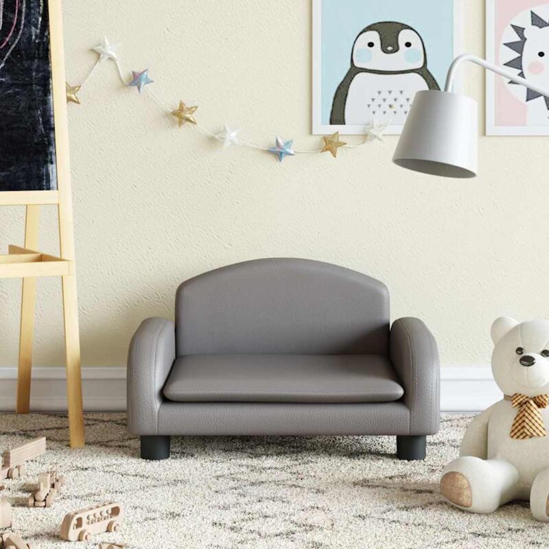 foto del prodotto divano per bambini grigio 50x40x30 cm in similpelle vidaxl