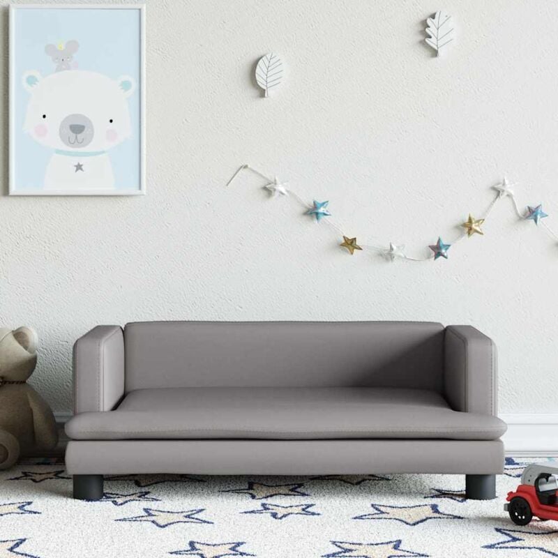 foto del prodotto divano per bambini grigio 80x45x30 cm in similpelle vidaxl