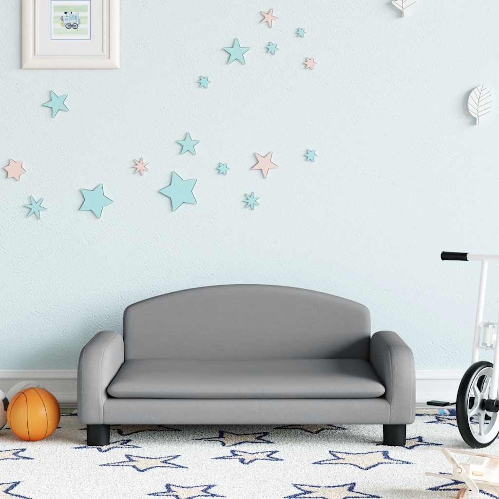 foto del prodotto divano per bambini grigio chiaro 70x45x30 cm in tessutocod mxl 93865