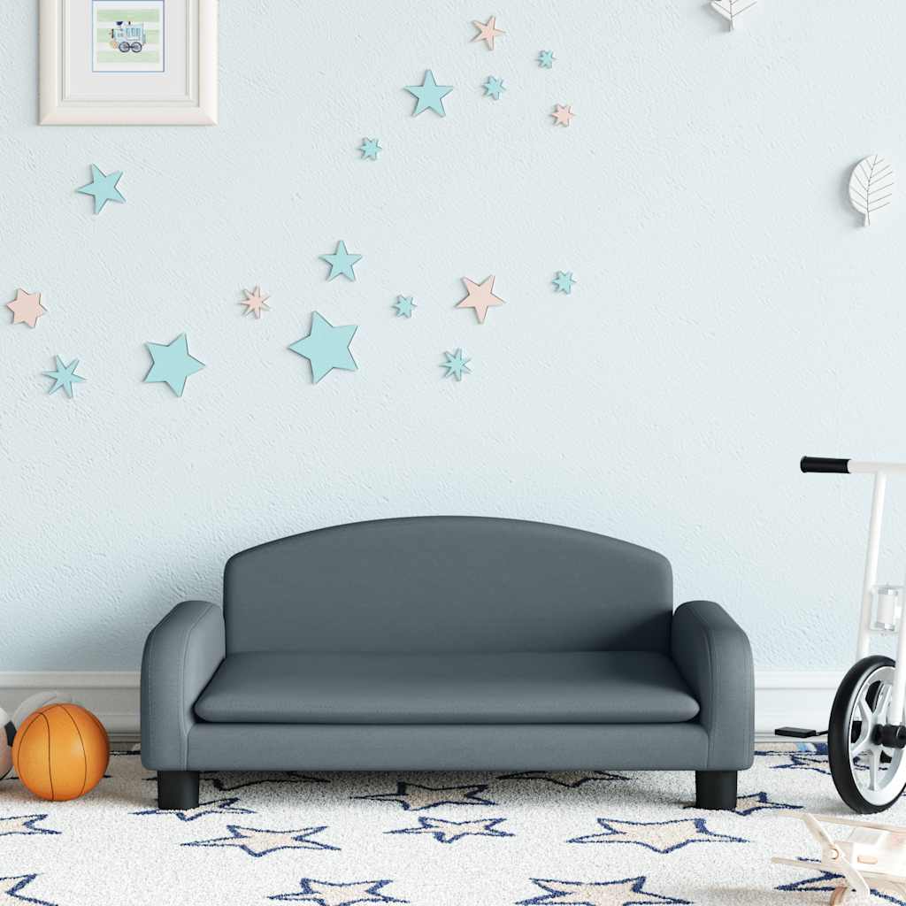 foto del prodotto divano per bambini grigio scuro 70x45x30 cm in tessutocod mxl 69835