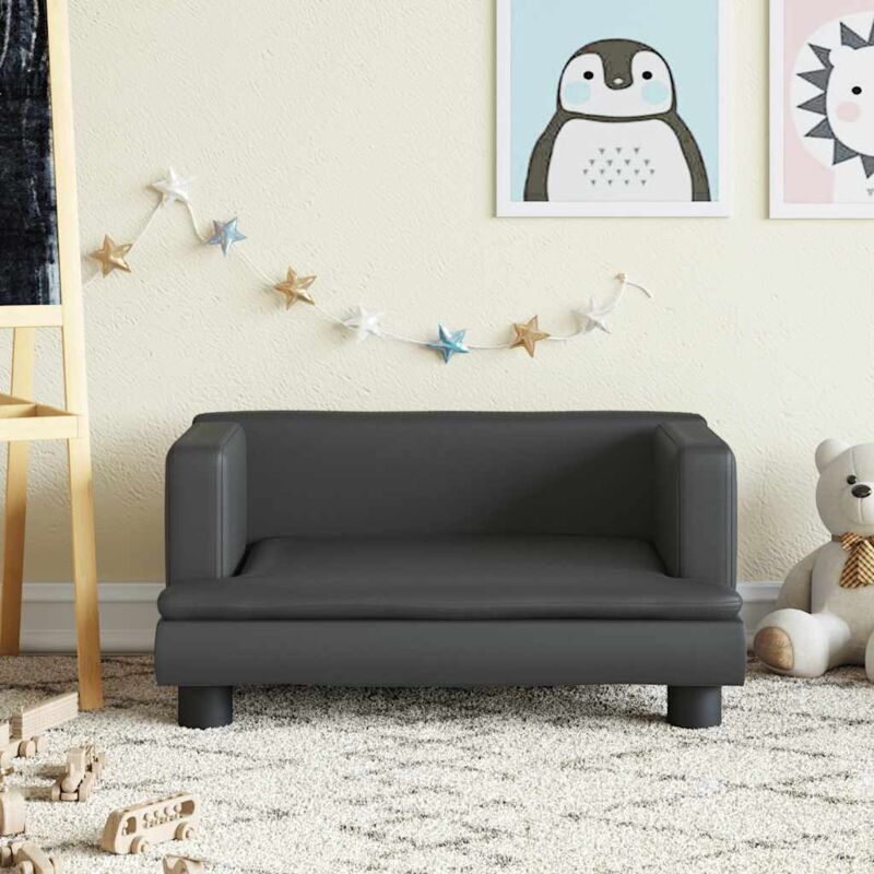 foto del prodotto divano per bambini nero 60x40x30 cm in similpelle vidaxl