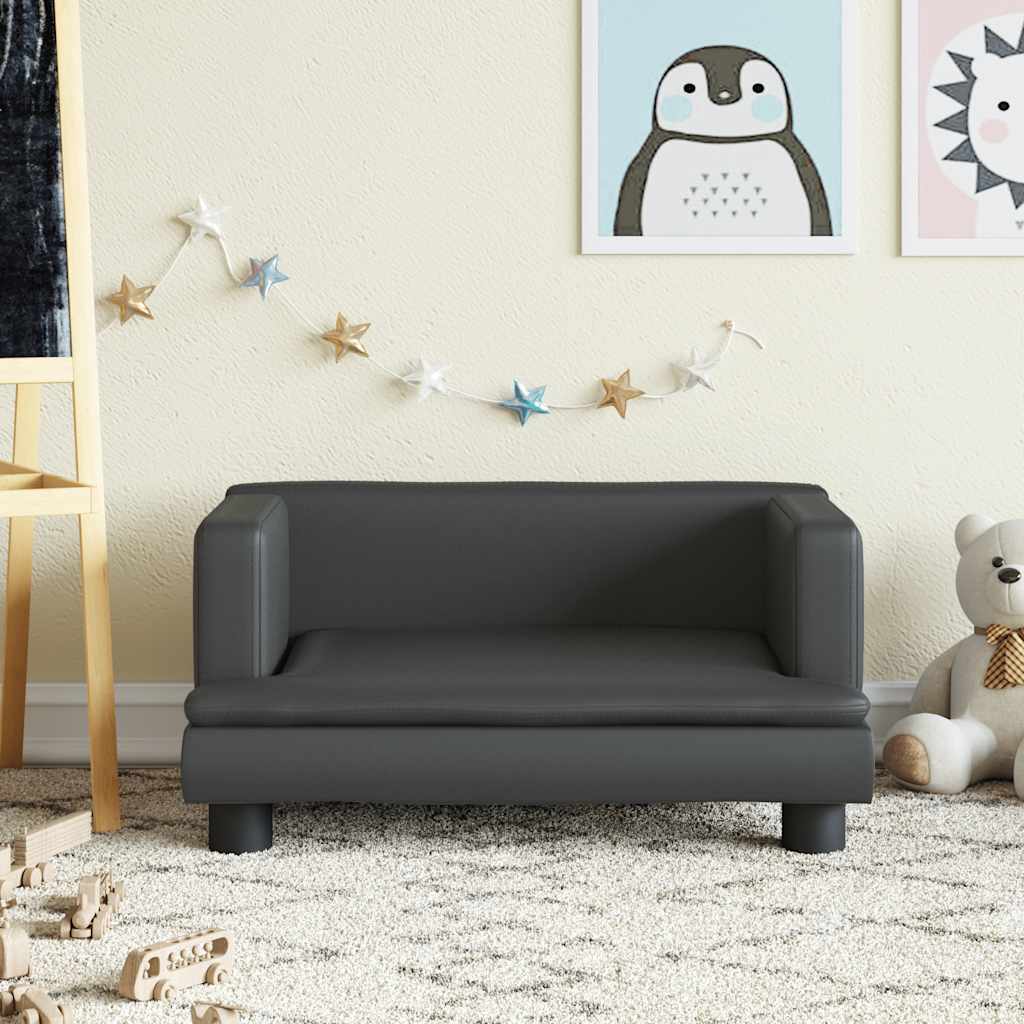 foto del prodotto divano per bambini nero 60x40x30 cm in similpellecod mxl 93861