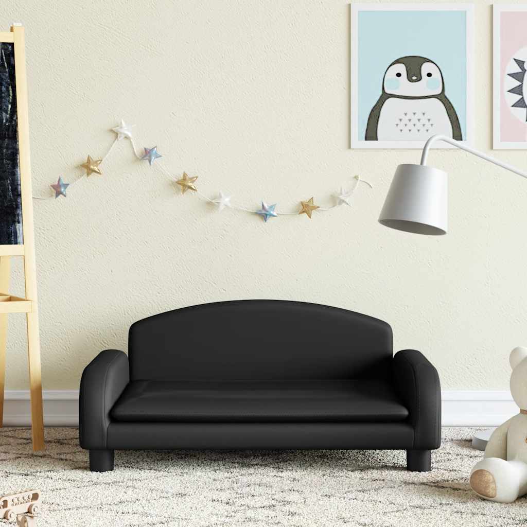 foto del prodotto divano per bambini nero 70x45x30 cm in similpelle