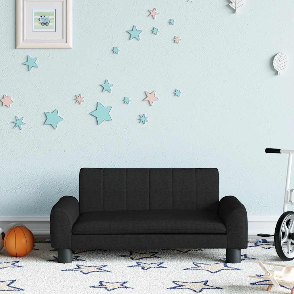 foto del prodotto divano per bambini nero 70x45x30 cm in tessuto