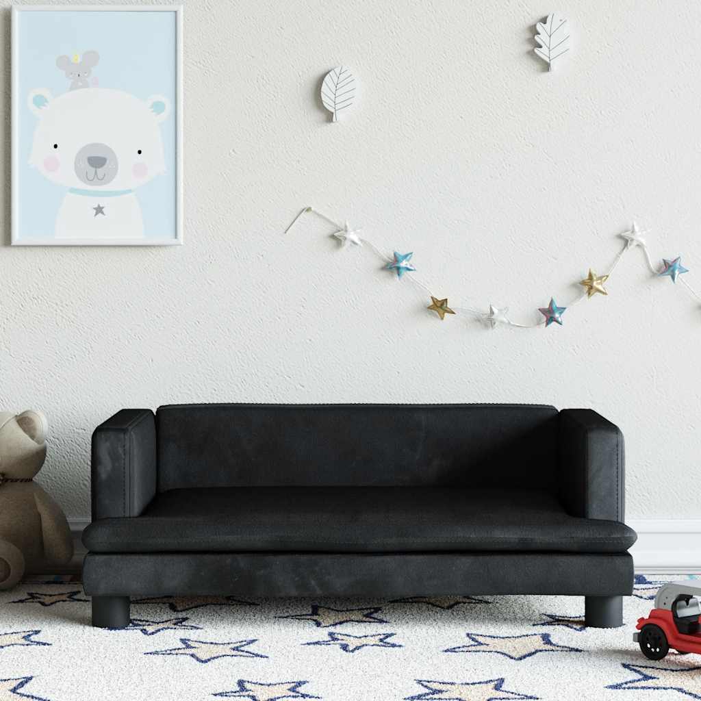 foto del prodotto divano per bambini nero 80x45x30 cm in vellutocod mxl 117785