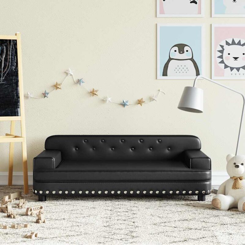 foto del prodotto divano per bambini nero 90x53x30 cm in similpelle vidaxl