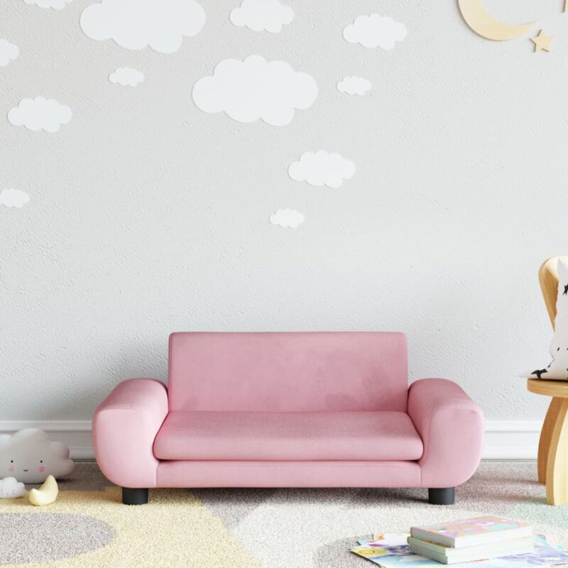 foto del prodotto divano per bambini rosa 70x45x33 cm in velluto vidaxl
