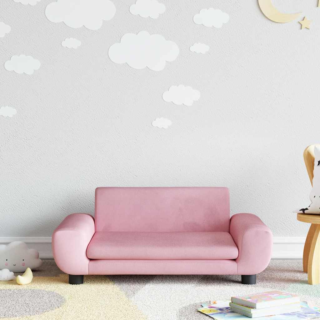 foto del prodotto divano per bambini rosa 70x45x33 cm in vellutocod mxl 117795