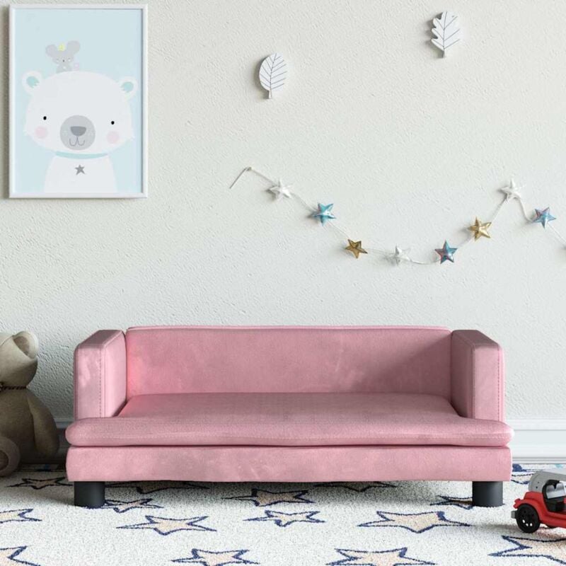 foto del prodotto divano per bambini rosa 80x45x30 cm in velluto vidaxl