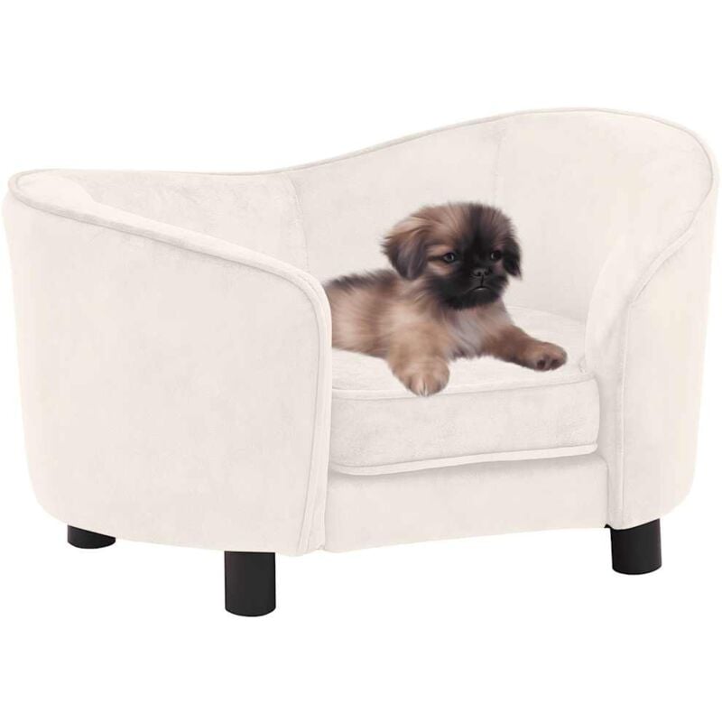foto del prodotto divano per cani crema 69x49x40 cm in peluche vidaxl