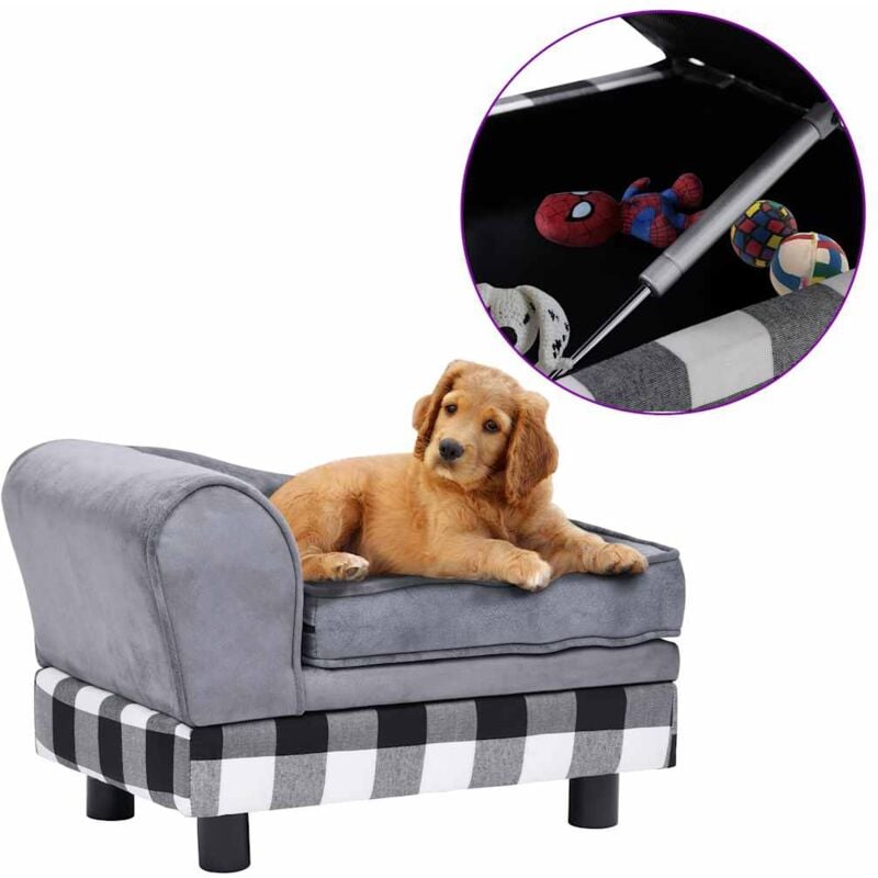 foto del prodotto divano per cani grigio 57x34x36 cm in peluche vidaxl