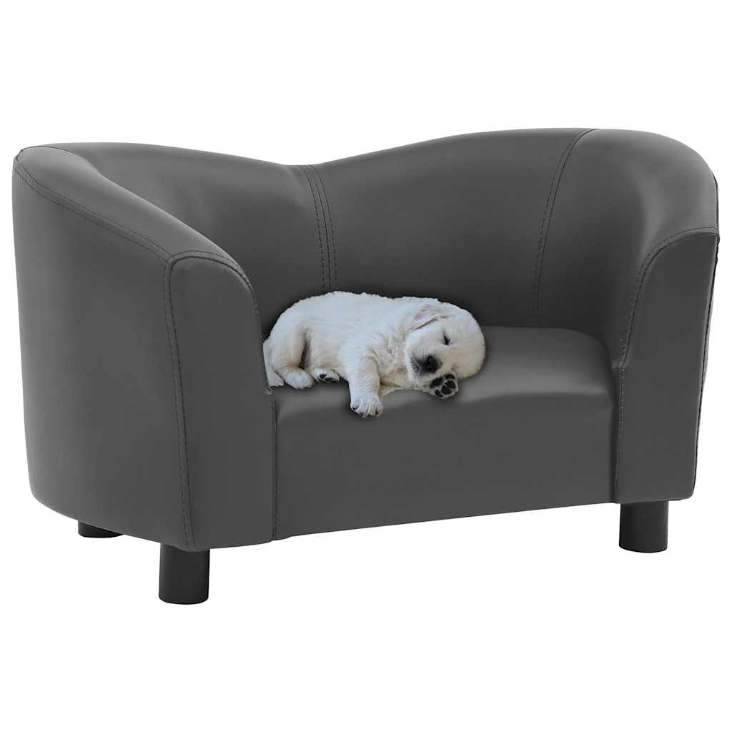 foto del prodotto divano per cani grigio 67x41x39 cm in similpelle cod mxl 48192