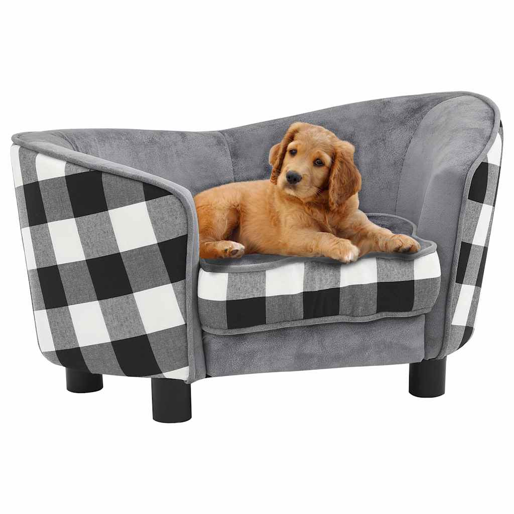foto del prodotto divano per cani grigio 68x38x38 cm in peluche cod mxl 52385